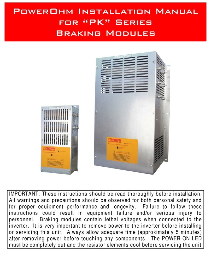 Powerohm Resistors PK series installation manual