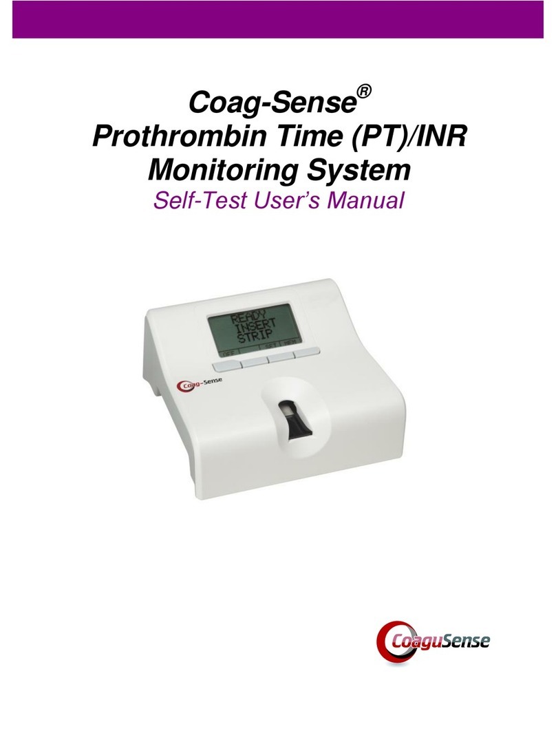 CoaguSense Coag-Sense Prothrombin Time PT/INR Self-Test User's Manual