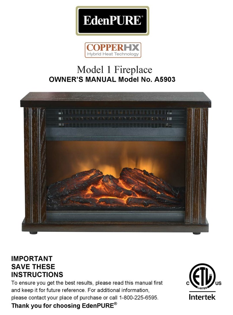 EdenPURE 1 Fireplace owner's manual