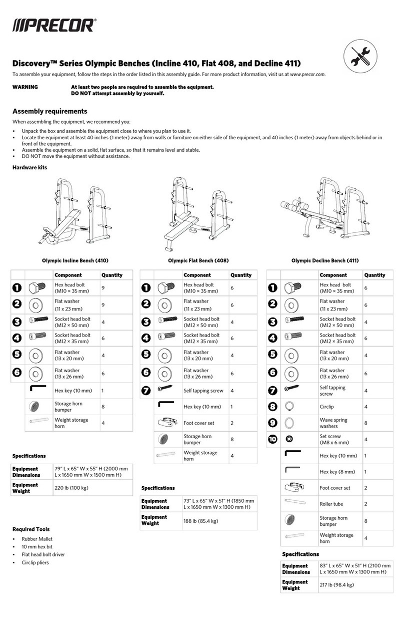 Precor Discovery Olympic Bench Series Assembly guide