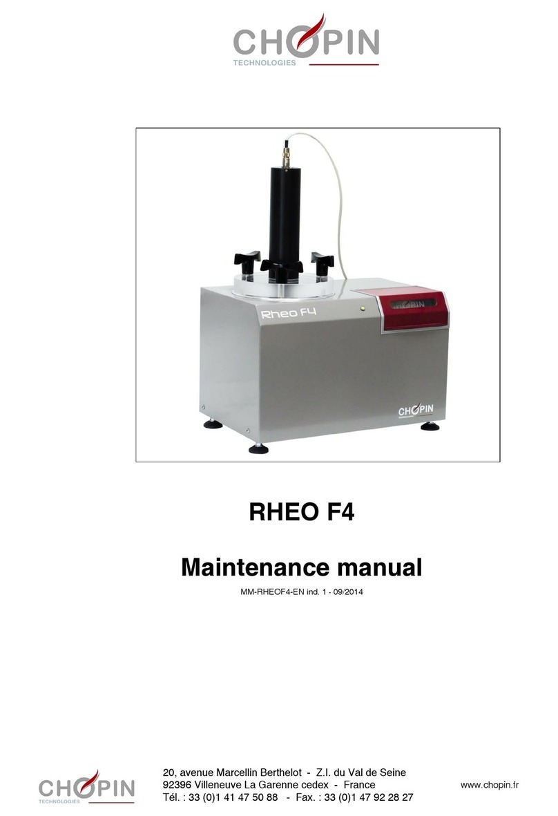 Chopin RHEO F4 Maintenance manual