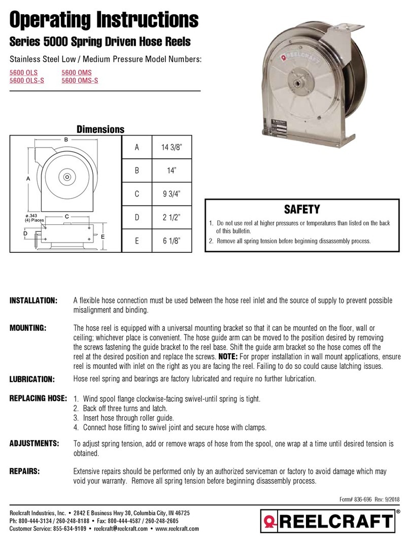 ReelCraft 5000 Series operating instructions