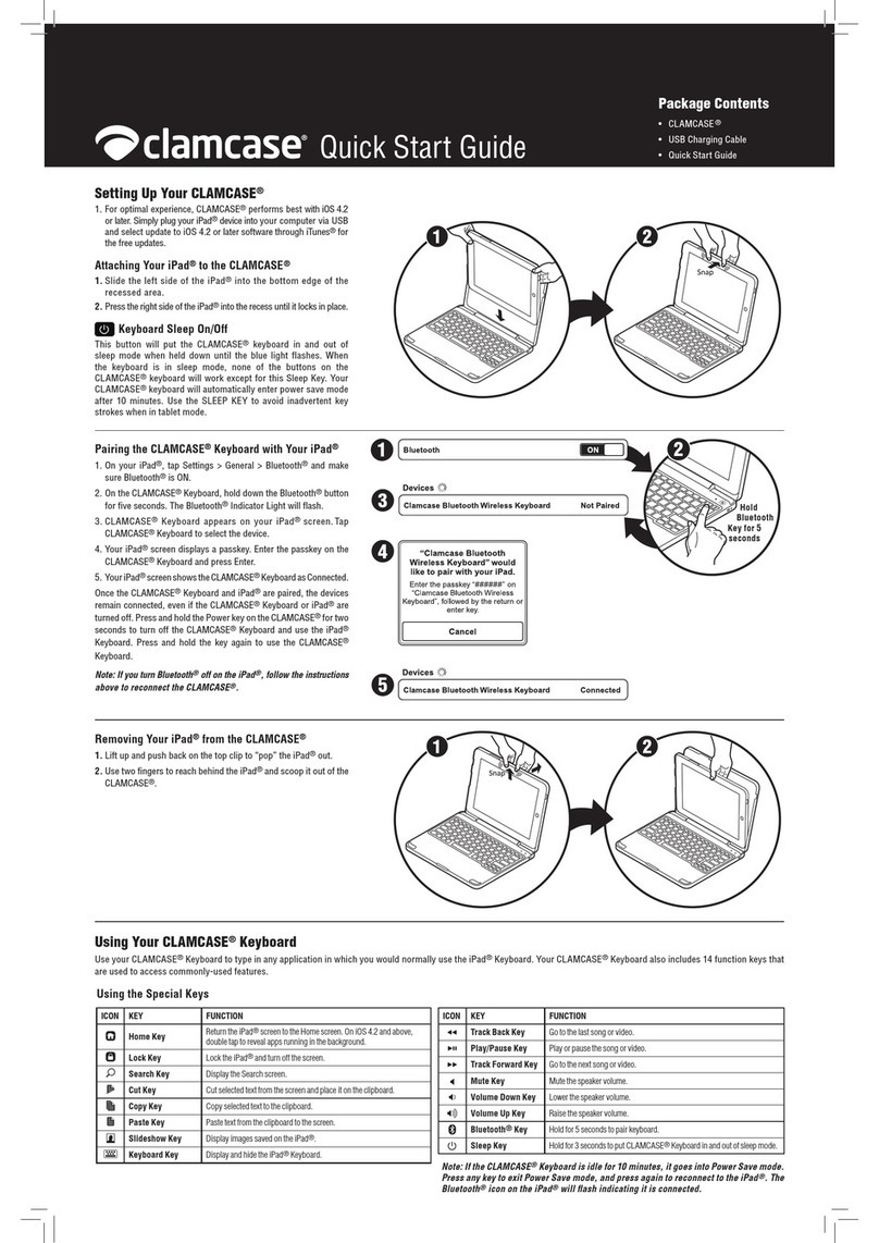 Clamcase ClamCase quick start guide
