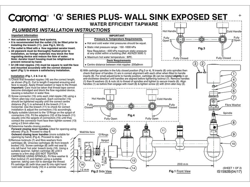 Caroma G Series Plus installation instructions