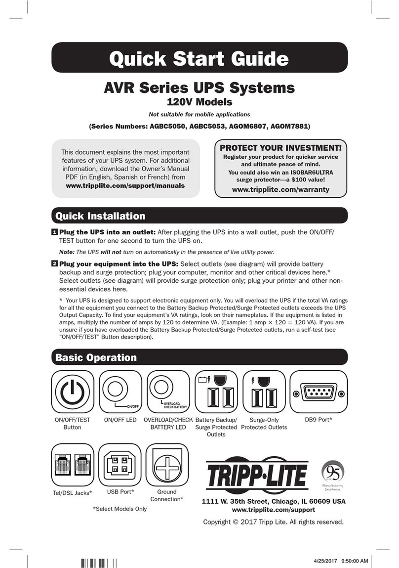 Tripp Lite AVR Series User manual