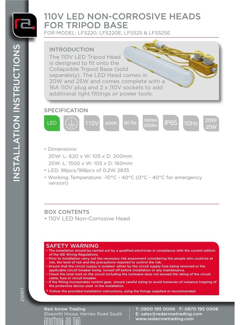 Red Arrow Trading 110V LED NON-CORROSIVE HEADS installation instructions Red Arrow Trading 110V LED NON-CORROSIVE HEADS installation instructions