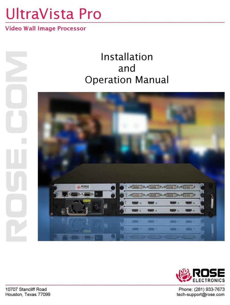 Rose electronics UltraVista Pro VWL-CH-DP02 Installation and operation manual