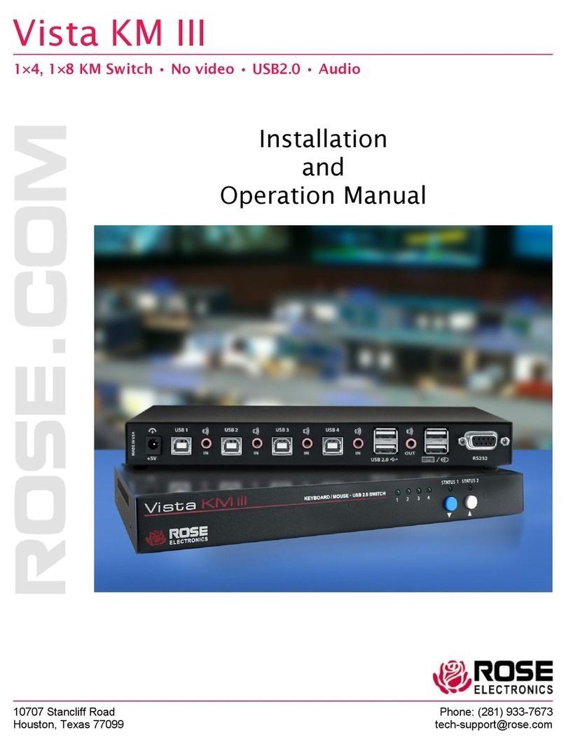 Rose electronics Vista KM III/A1 Installation and operation manual