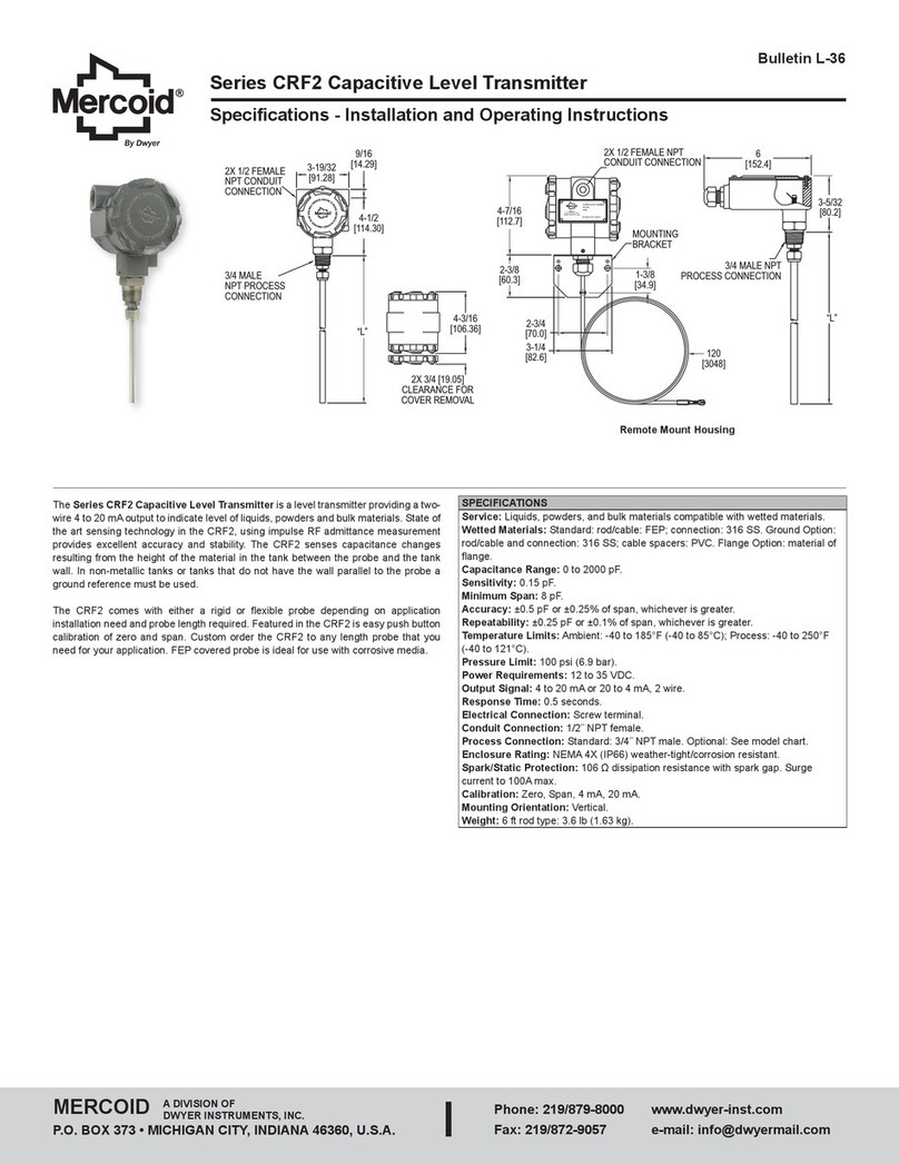 Mercoid CRF2 Series Installation and operating instructions