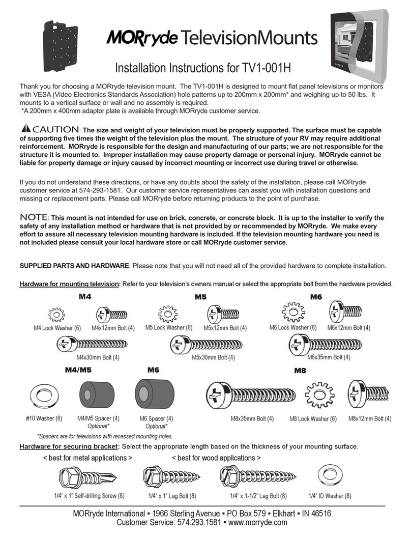 MORryde TV1-001H installation instructions MORryde TV1-001H installation instructions