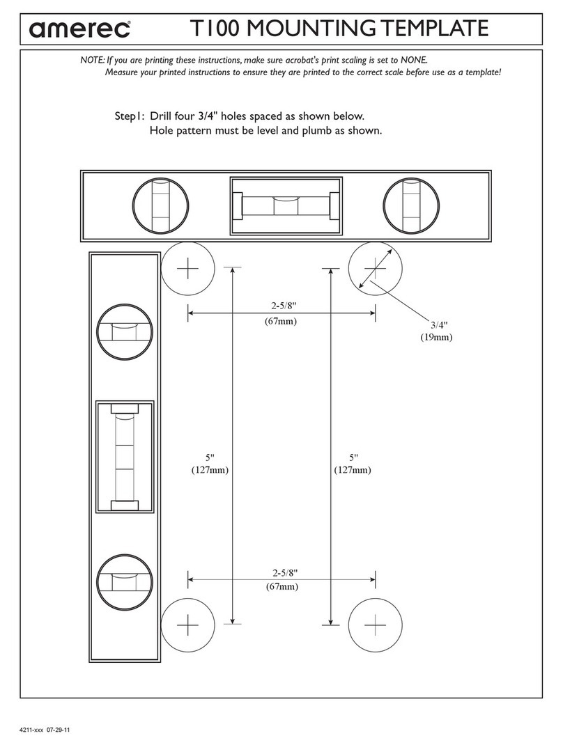Amerec T100 Mounting template