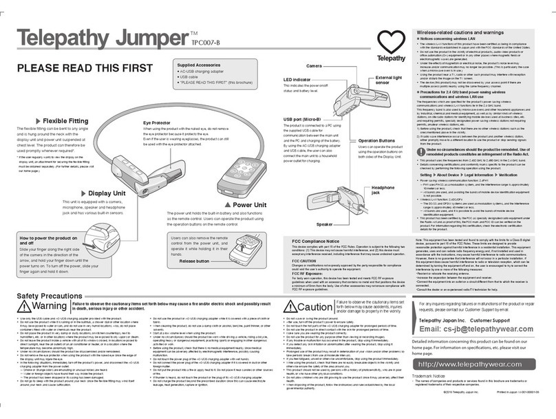 Telepathy Japan Inc. Telepathy Jumper TPC007-B manual