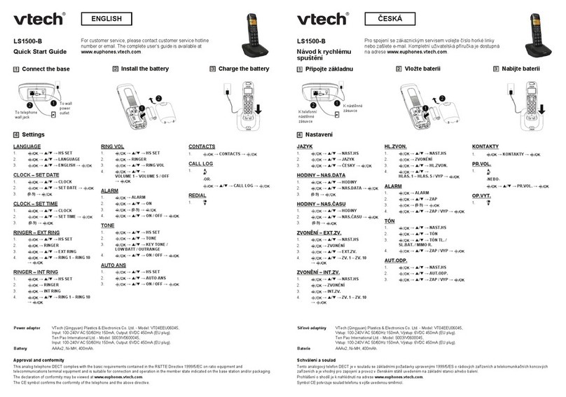V-tech LS1500-B quick start guide