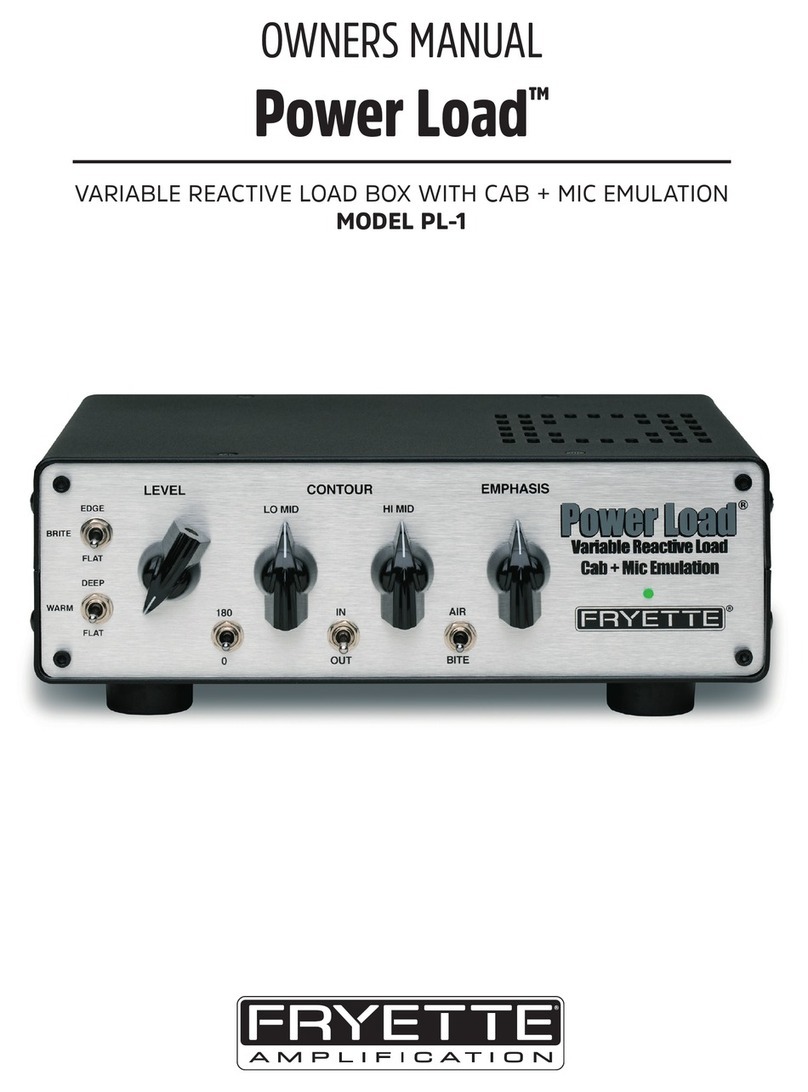 Fryette Power Load PL-1 owner's manual Fryette Power Load PL-1 owner's manual