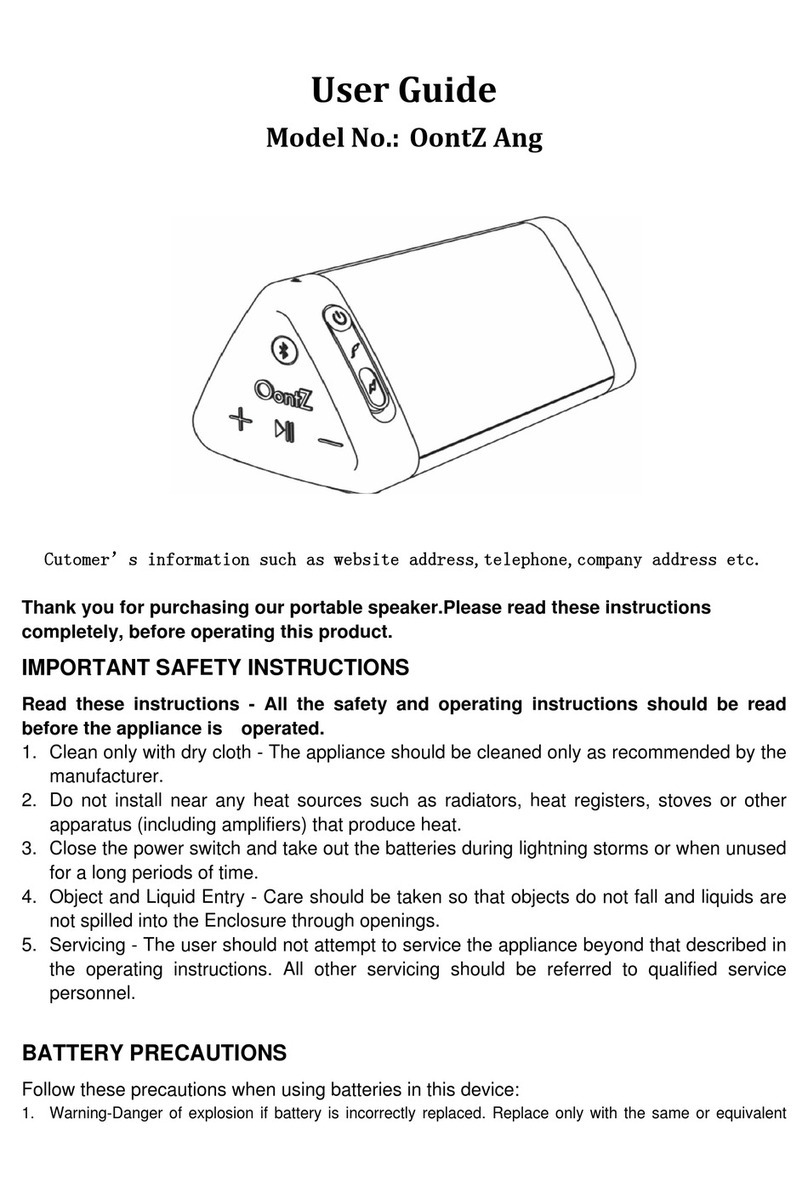 Oontz Ang user guide
