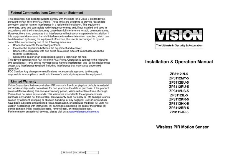 Vision Security ZP3112IN-5 Installation & operation manual