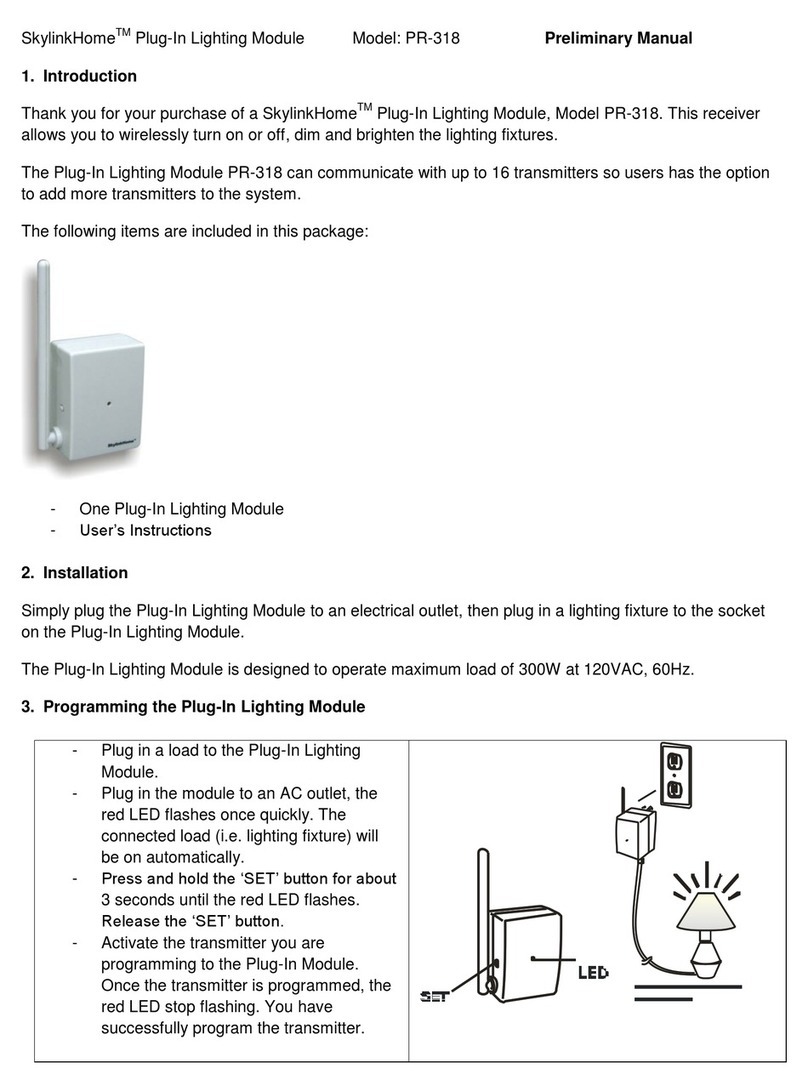 SkylinkHome PR-318 User manual