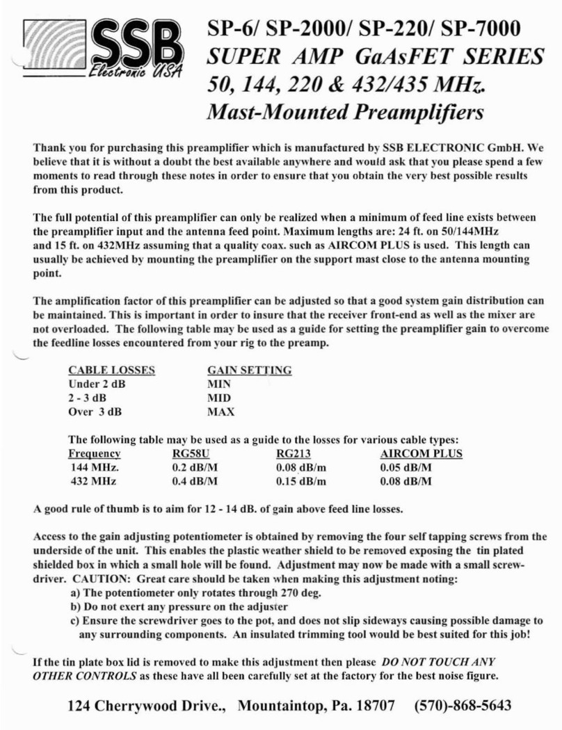 SSB-Electronic SUPER AMP GaAsFET Series manual