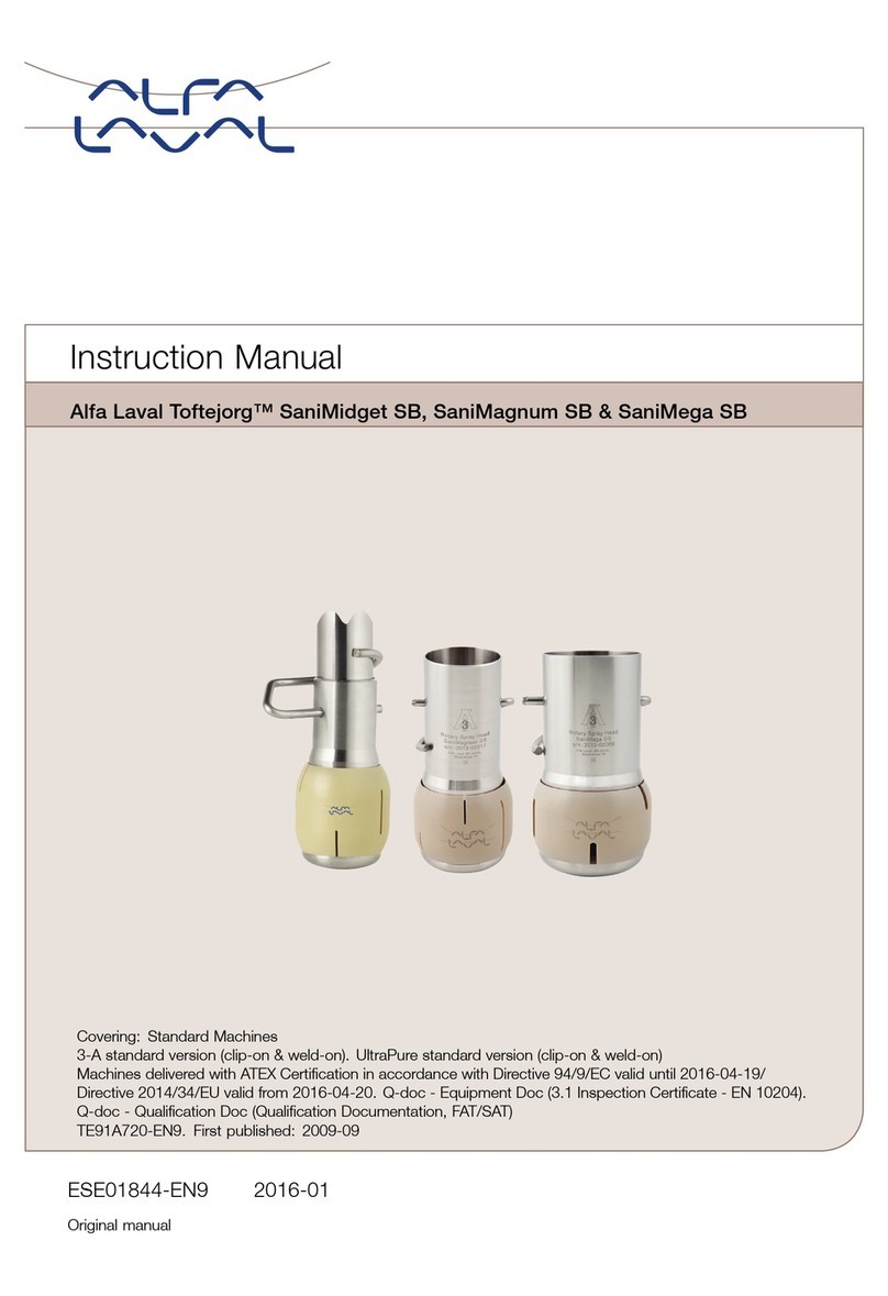Alfalaval Toftejorg SaniMidget SB User manual