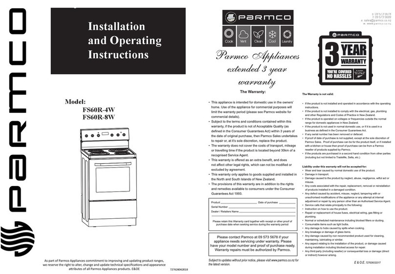 Parmco FS60R-8W User manual