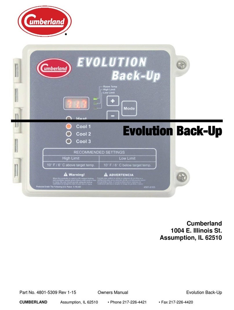 Cumberland Evolution Back-Up User manual Cumberland Evolution Back-Up User manual