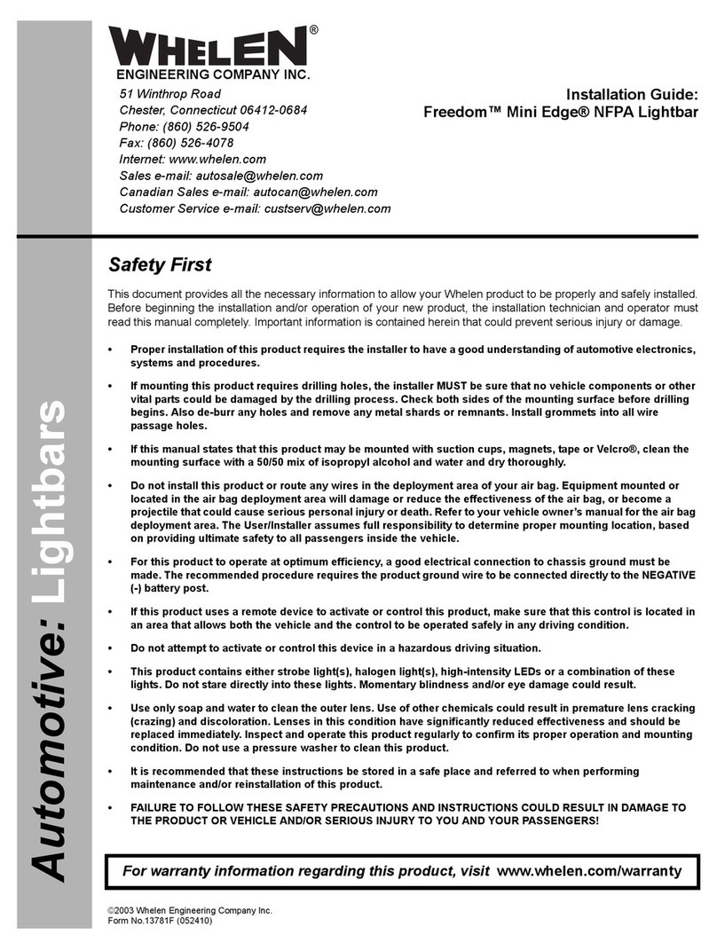 Whelen Engineering Company Freedom Mini Edge installation guide