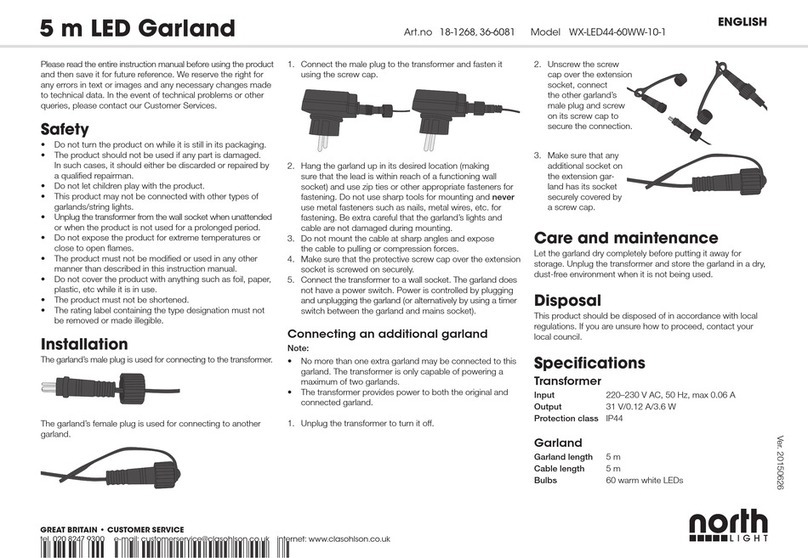 North Light WX-LED44-60WW-10-1 instruction manual