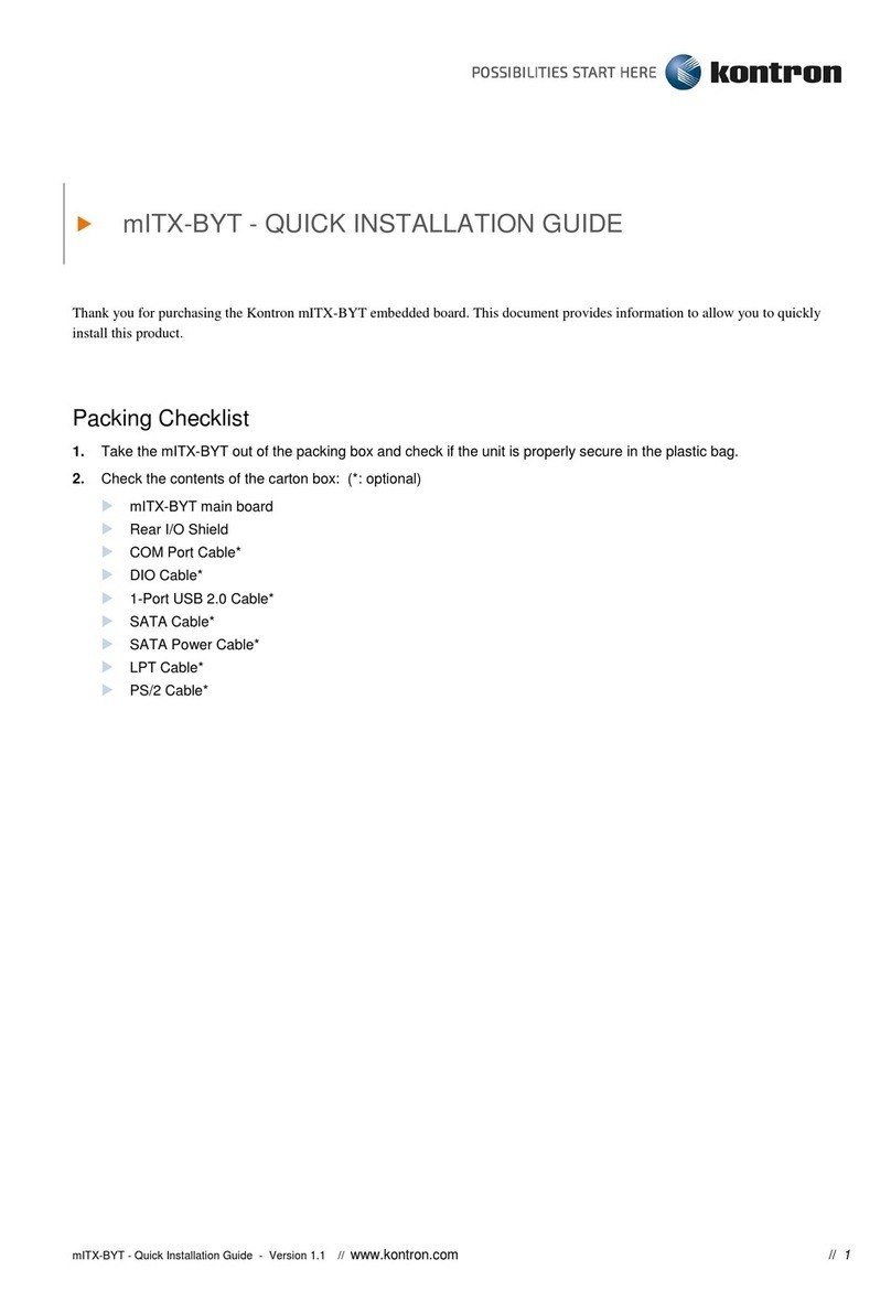 Kontron mITX-BYT Quick installation guide