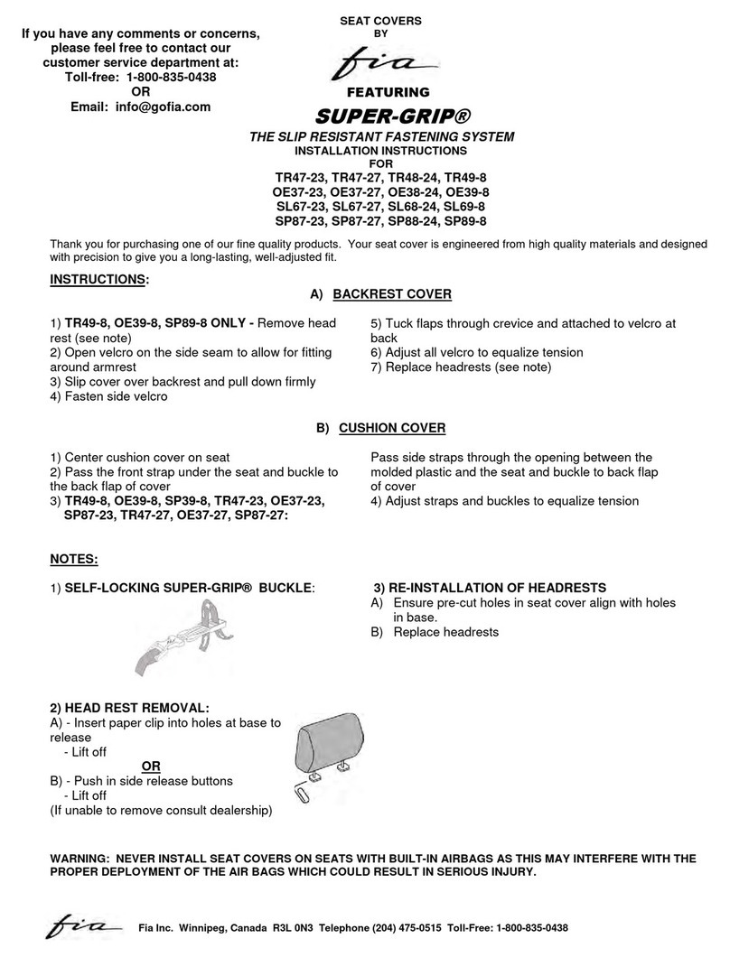 FIA TR47-23 Installation instructions manual