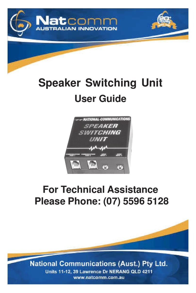NatComm Speaker Switching Unit user guide