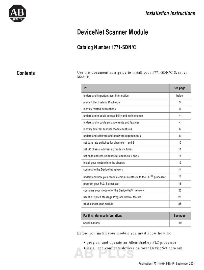 Allen-Bradley DeviceNet 1771-SDN/C User manual