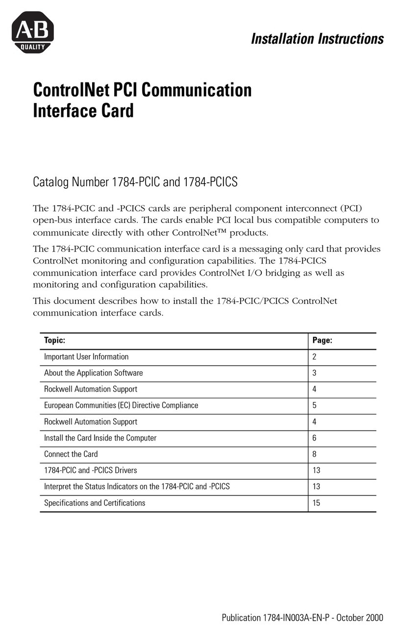 Allen-Bradley ControlNet PCI 1784-PCIC User manual