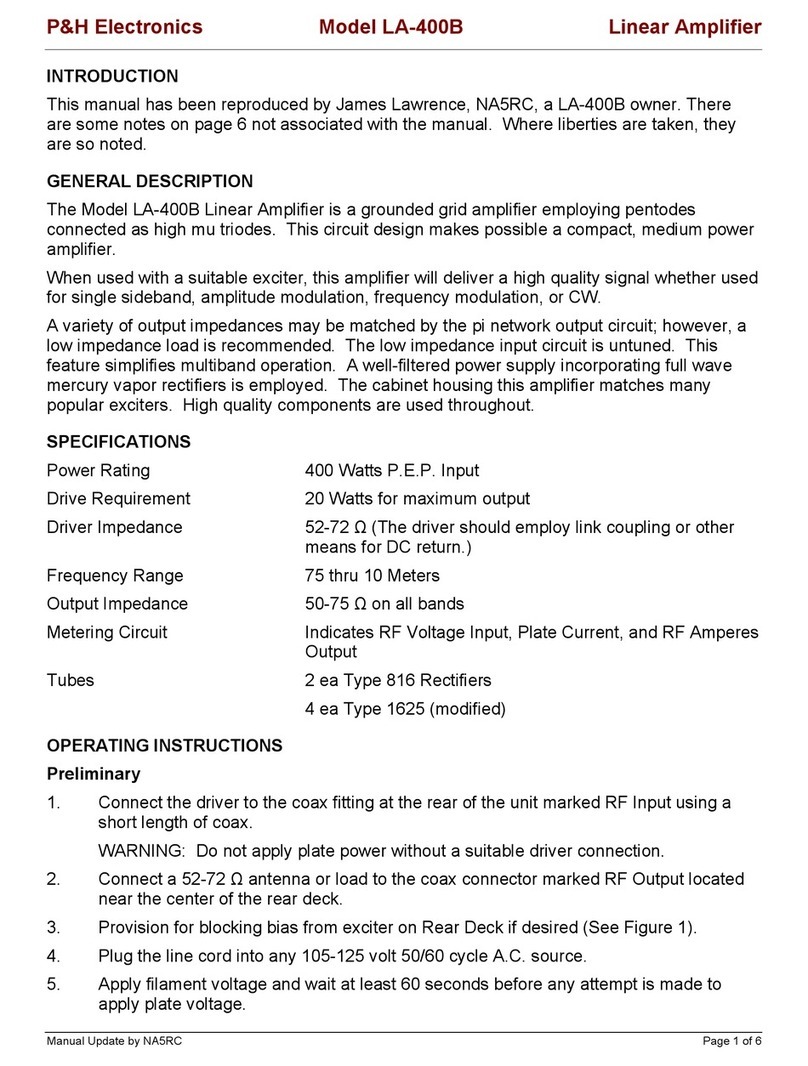 P&H Electronics LA-400B User manual