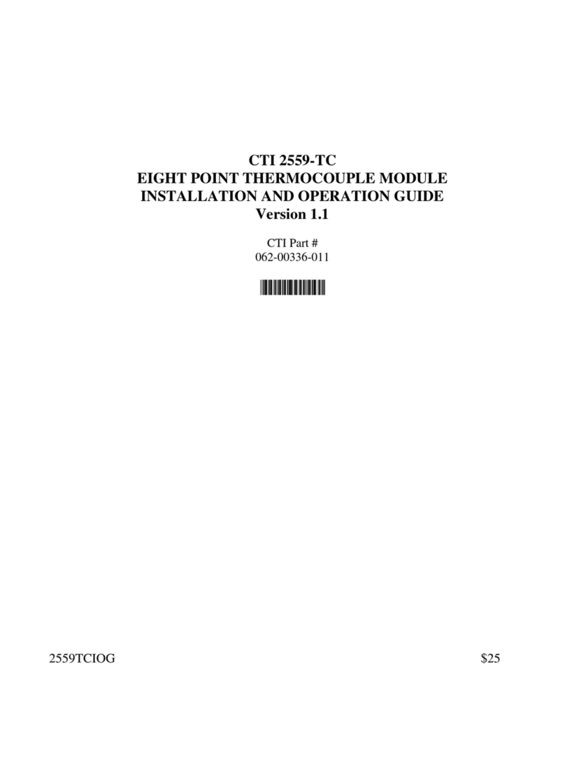 Control Technology Inc. CTI 2559-TC Operating instructions