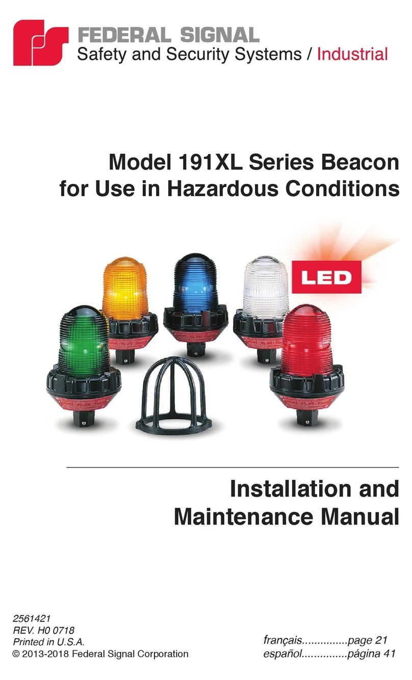 Federal Signal Corporation 191XL Series Installation and maintenance manual