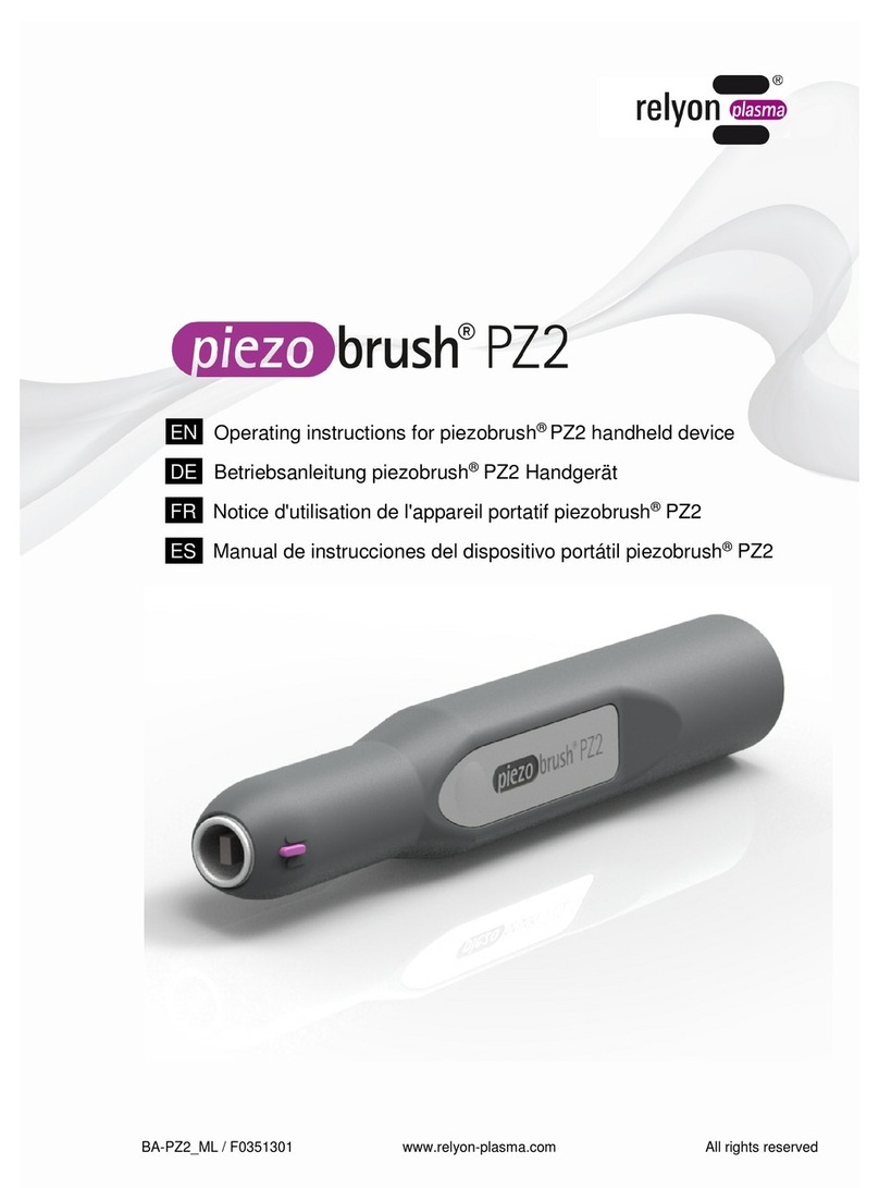 Relyon plasma piezobrush PZ2 User manual