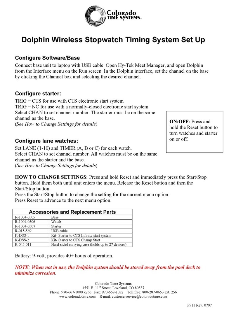 Colorado time systems Dolphin Setup