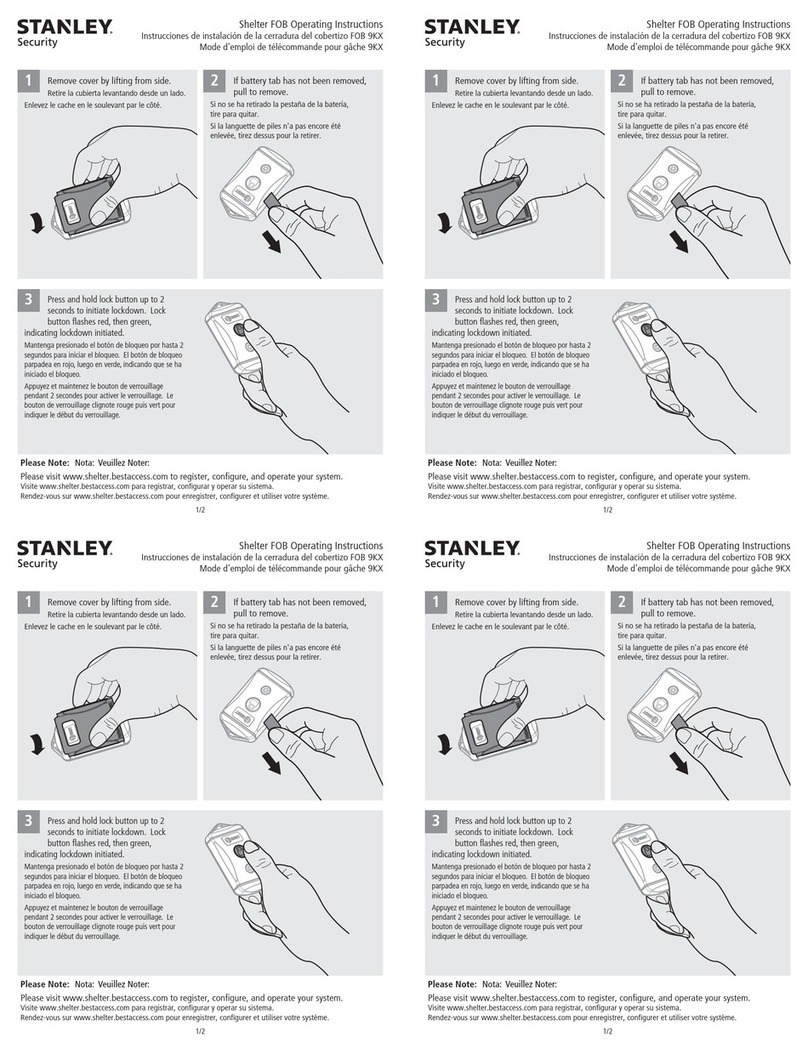 Stanley Shelter FOB 9KX operating instructions