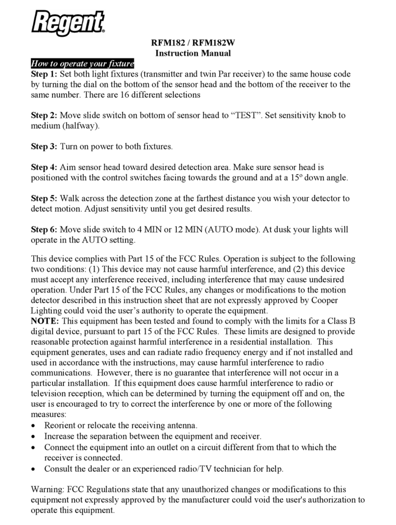 Regent RFM182 User manual