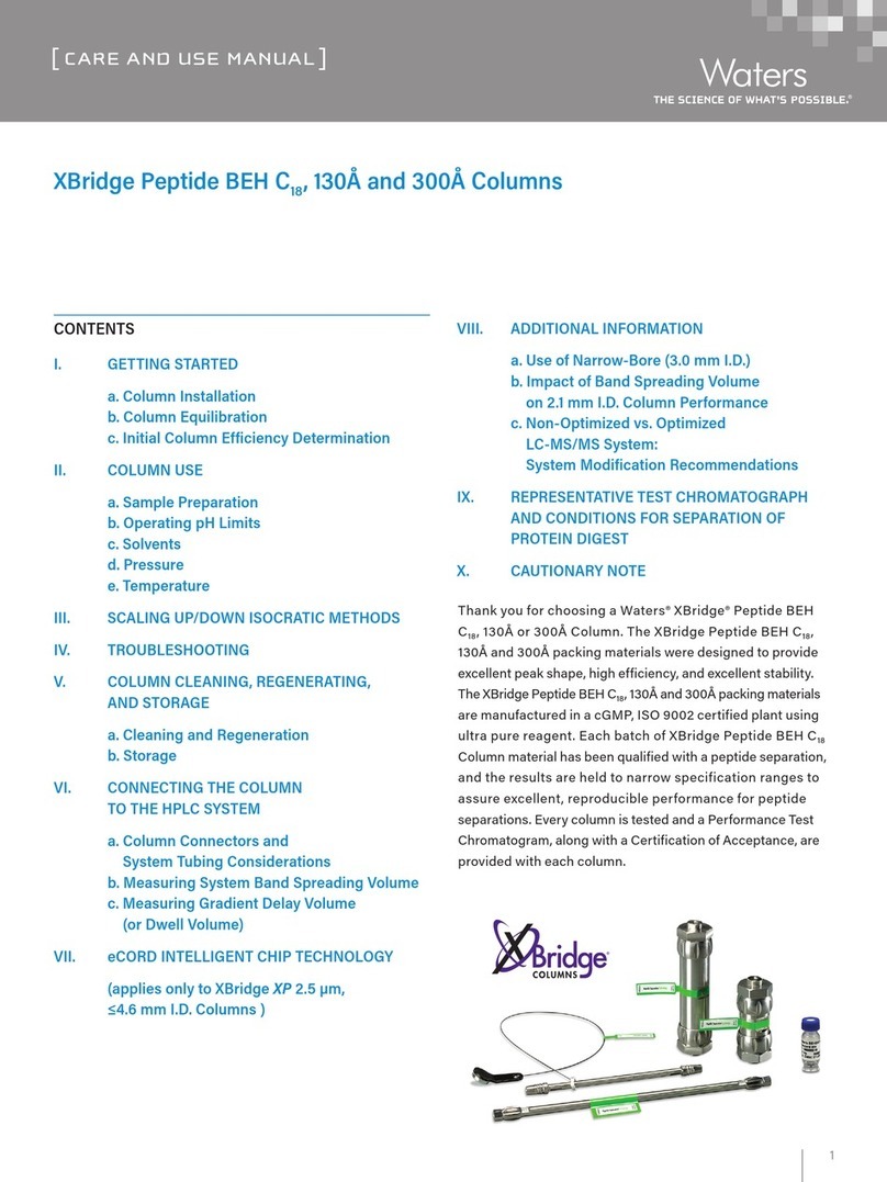 Waters XBridge Peptide BEH C18 Care and use guide Waters XBridge Peptide BEH C18 Care and use guide