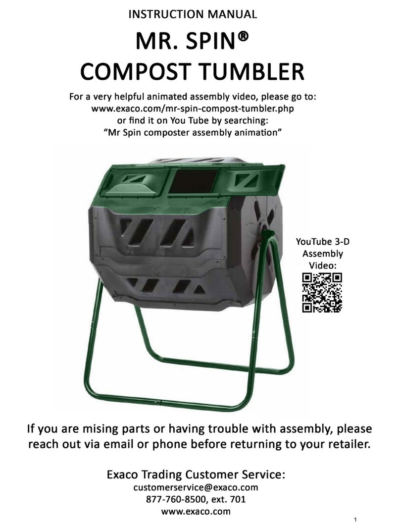 Exaco MR. SPIN COMPOST TUMBLER Assembly, care and instructions manual