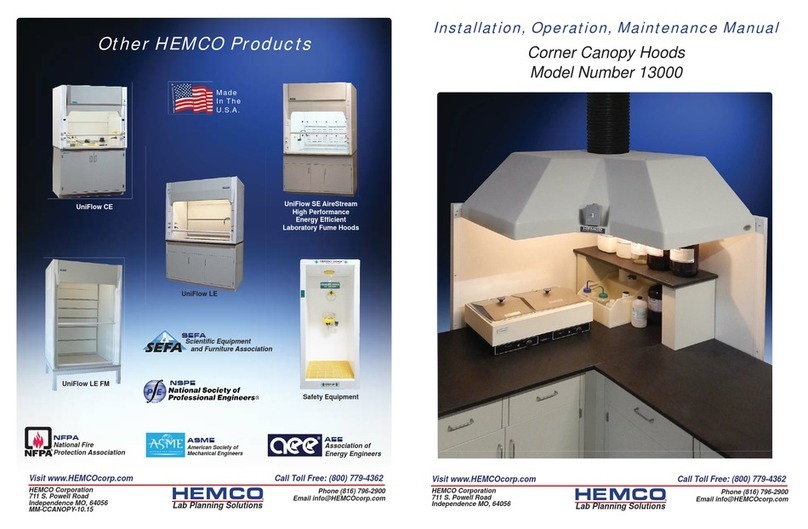 HEMCO 13000 Installation, operation & maintenance manual