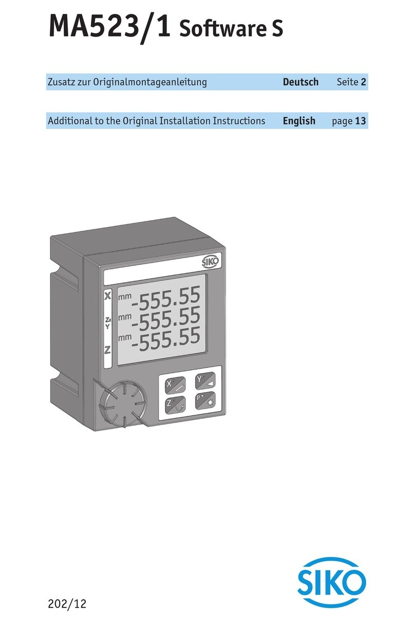 Siko MA523/1-S installation instructions Siko MA523/1-S installation instructions