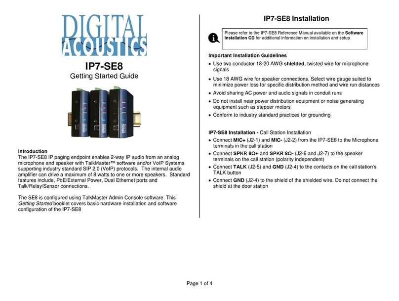 Digital Acoustics IP7-SE8 Getting started guide