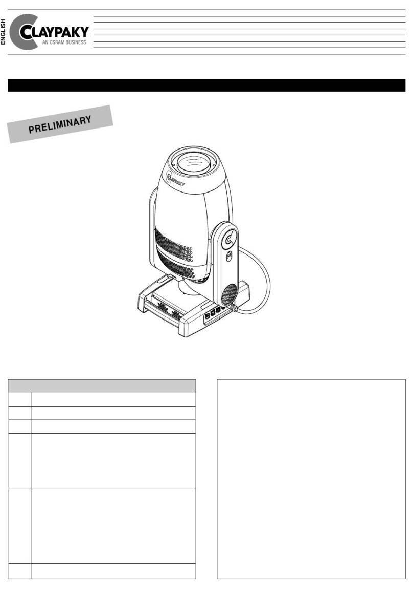 Claypaky AXCOR SPOT 400 instruction manual