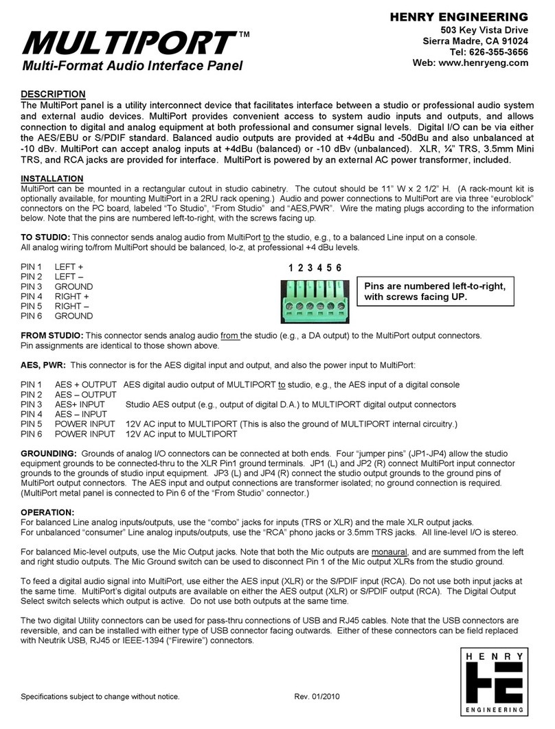 Henry Engineering MULTIPORT manual