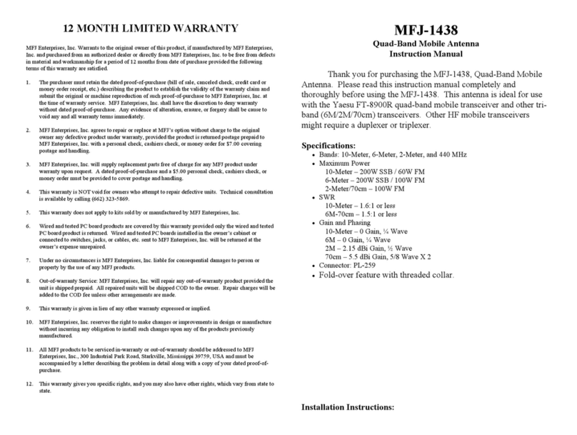 MFJ MFJ-1438 User manual