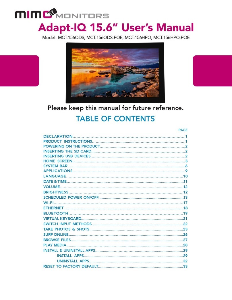 Mimo Monitors Adapt-IQ MCT-156QDS User manual