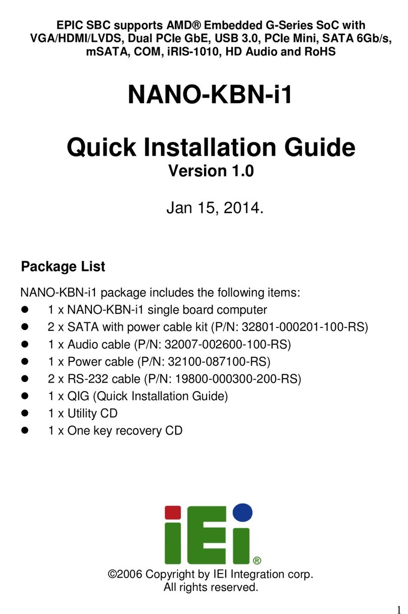 IEI Technology NANO-KBN-i1 Quick installation guide