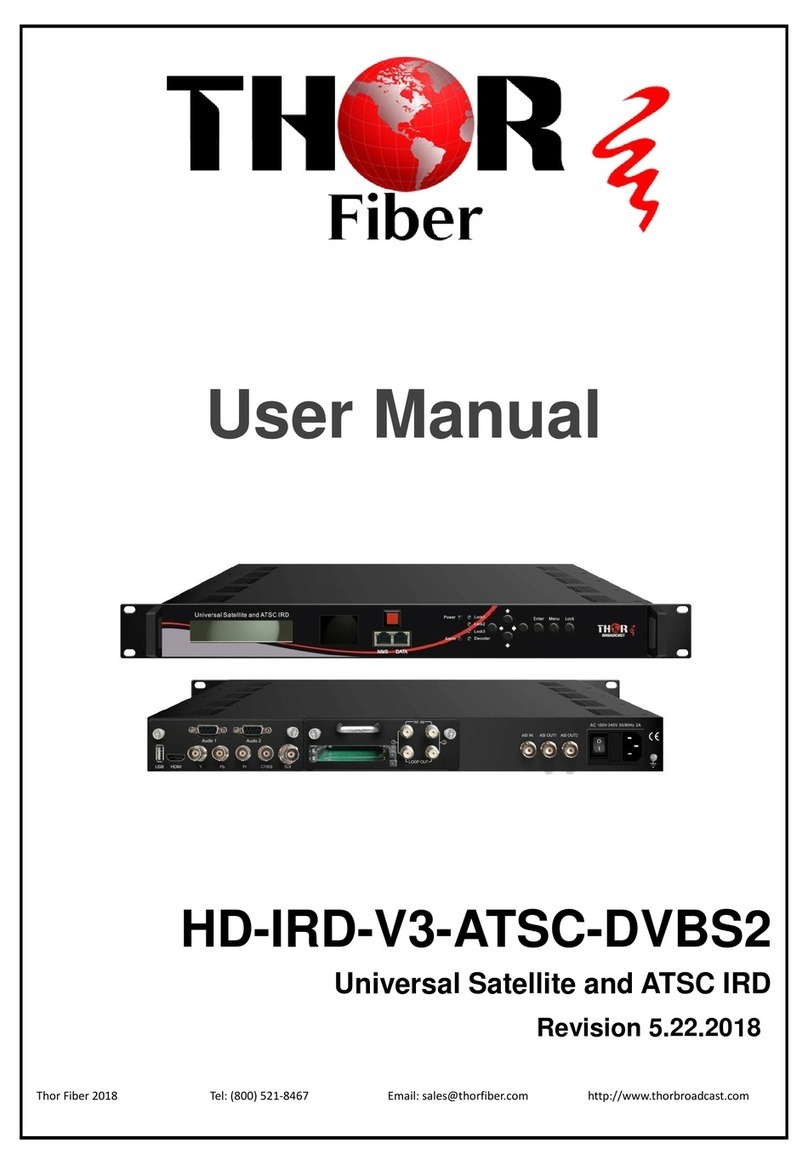 Thor Broadcast Thor Fiber HD-IRD-V3-ATSC-DVBS2 User manual Thor Broadcast Thor Fiber HD-IRD-V3-ATSC-DVBS2 User manual